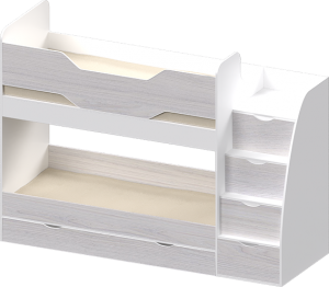 Двухъярусная кровать с лестницей комодом Индиго 9