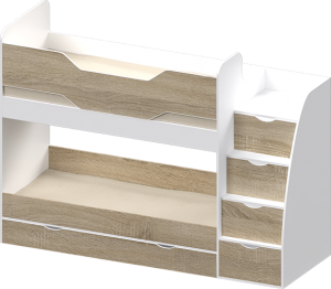 Двухъярусная кровать с лестницей комодом Индиго 9