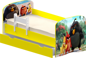 Детская кровать с бортиком и ящиком ФОТО (цветное ЛДСП)