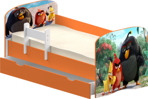 Детская кровать с бортиком и ящиком ФОТО (цветное ЛДСП)