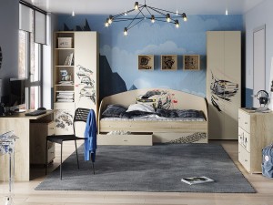 Детская комната Форсаж сонома с комодом